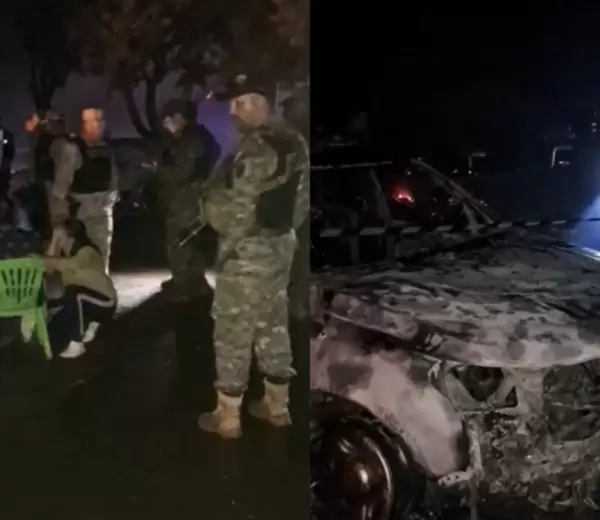 El puesto policial y varias patrullas quedaron totalmente calcinados.