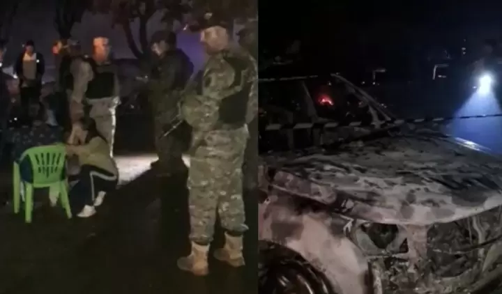 El puesto policial y varias patrullas quedaron totalmente calcinados.