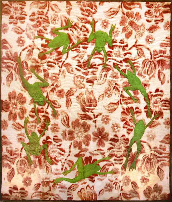 emDanza con ranas/em. Acrílico sobre textil (frazada), s.f. Colección CAV/Museo del Barro. © Ana Ayala