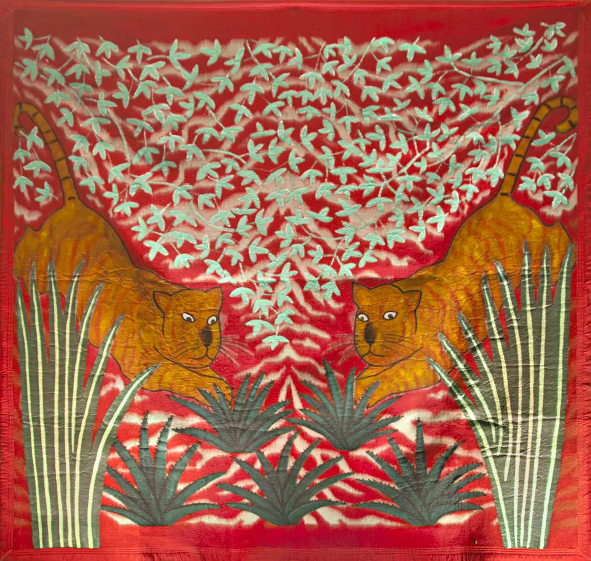 emSin título/em. Acrílico sobre textil (frazada), 1993. Colección CAV/Museo del Barro. © Ana Ayala