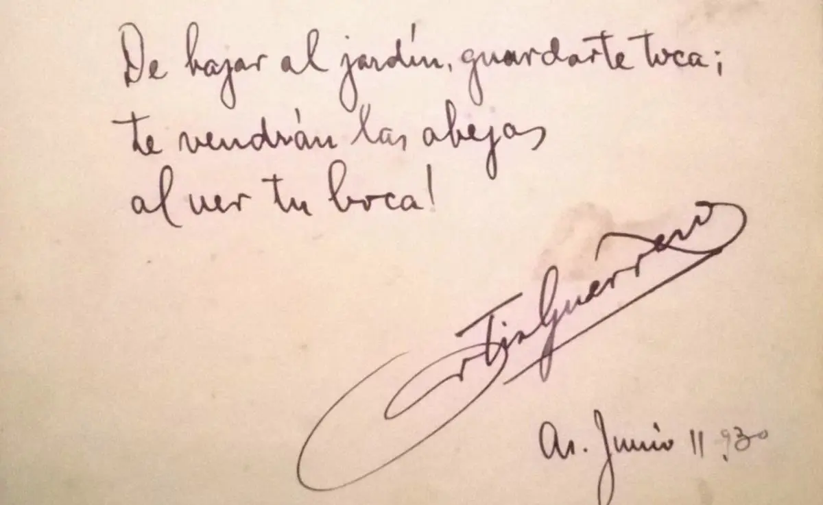 Esquela de Manuel Ortiz Guerrero dedicada a Ida Talavera, junio de 1930 (Cortes�a Fundaci�n Ida Talavera)