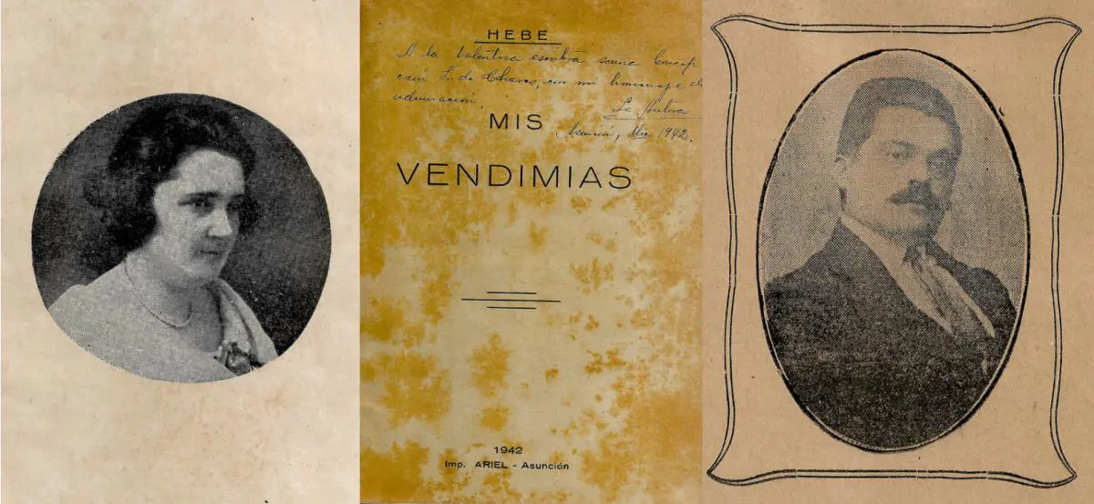 Teodosia Ram�rez (Hebe), docente, escritora y referente cultural de Piray�. Dedicatoria de su libro a Concepci�n Leyes de Chaves, 1942. El�as D�az Pe�a, maestro normal, inspector de Escuelas. Colecci�n del autor.