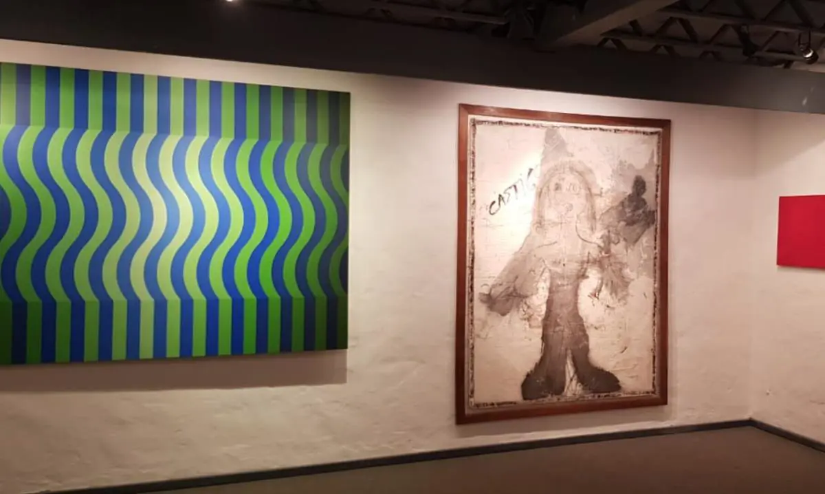 Vista de sala. Obras de Enrique Careaga, Sara Leoz y M�nica Matiauda. Cortes�a