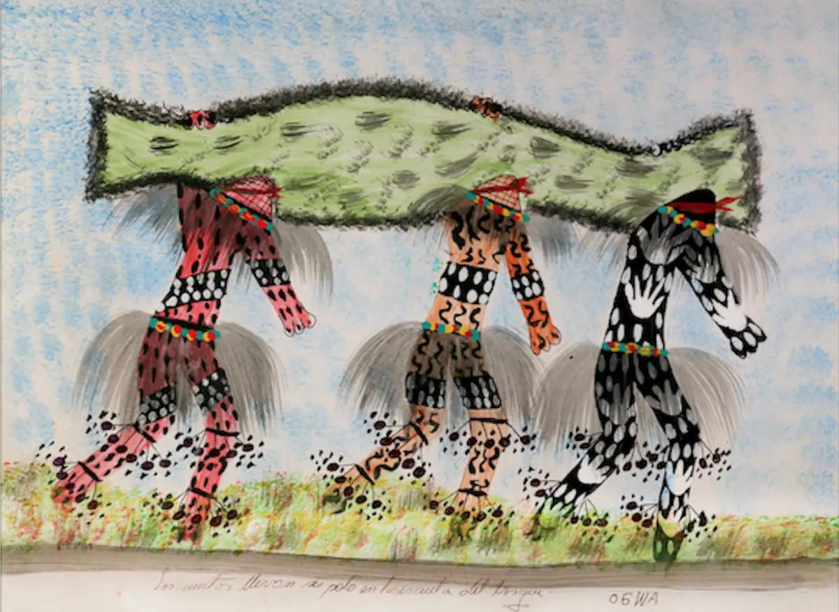 Ogwa, emLos mitos llevan/em, s/f. Dibujo sobre cartulina. Cortes�a
