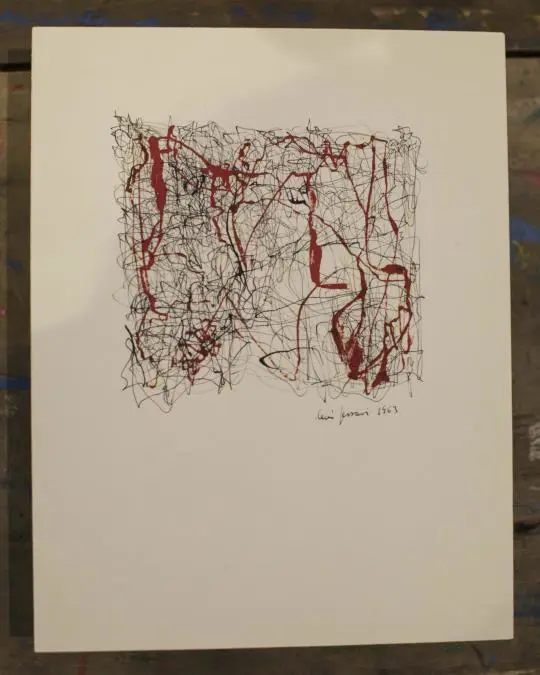 Le�n Ferrari, Sin t�tulo, dibujo inspirado en el poema Serm�n de la sangre de Rafael Alberti, tinta china sobre papel, 1963 � Laura Mandelik