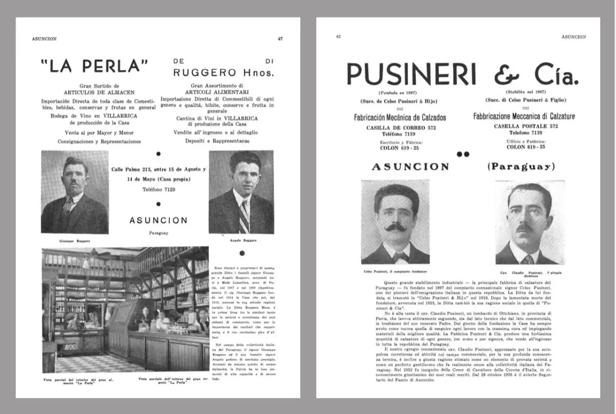P�ginas de emItaliani nel Paraguay/em, de E. Aliprandi y V. Martini, 1931/1939. Tiempo de Historia