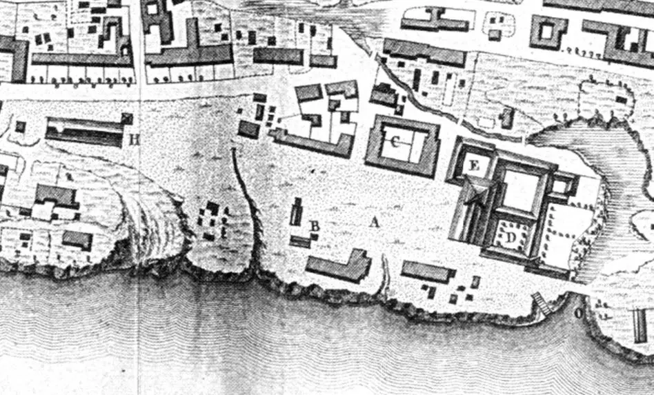 Plano de Félix de Azara, 1786. Detalle de la Plaza Mayor