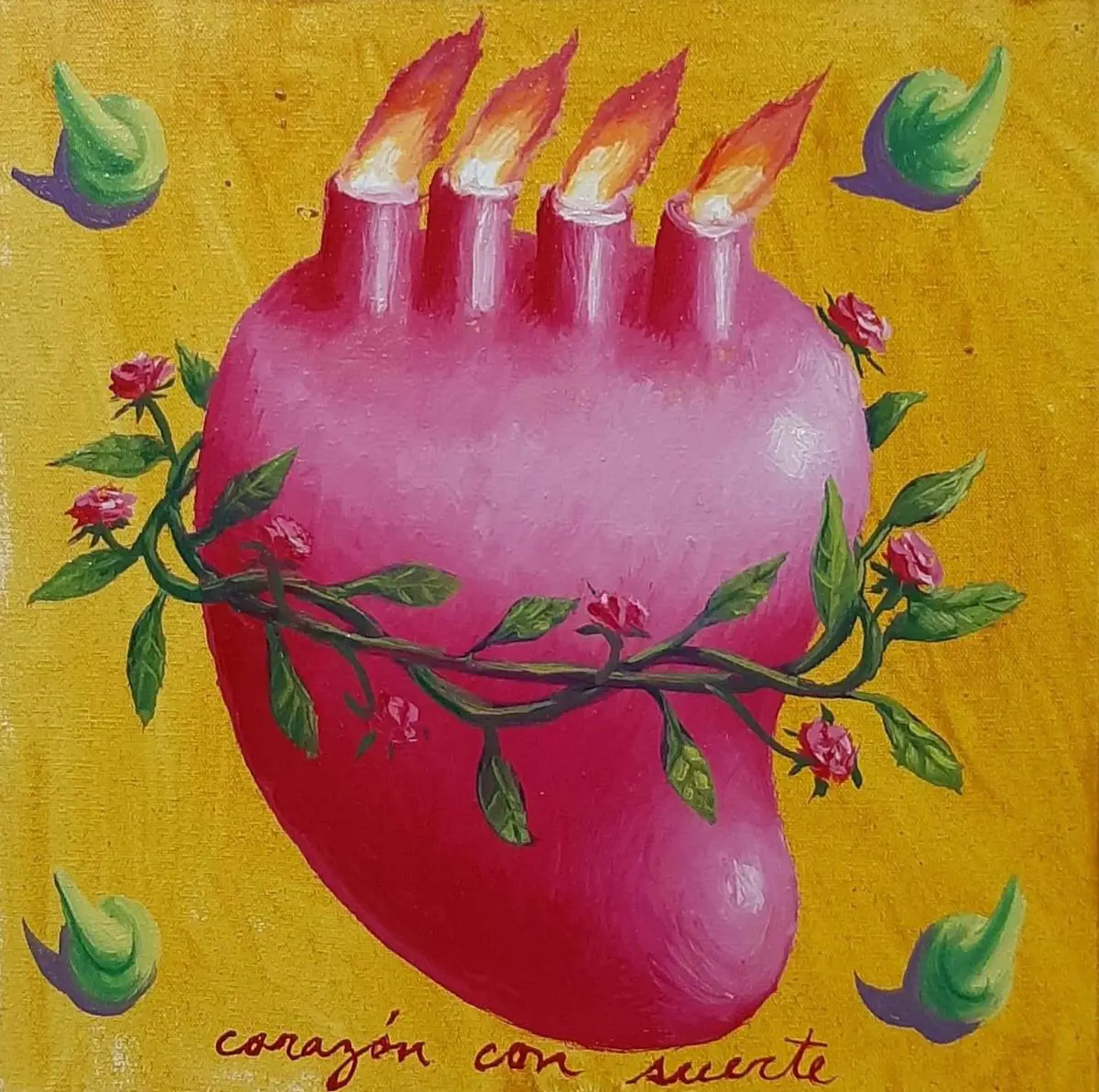 Ricardo �lvarez. emCoraz�n con suerte/em, 2021. 20 x 20 cm. Cortes�a