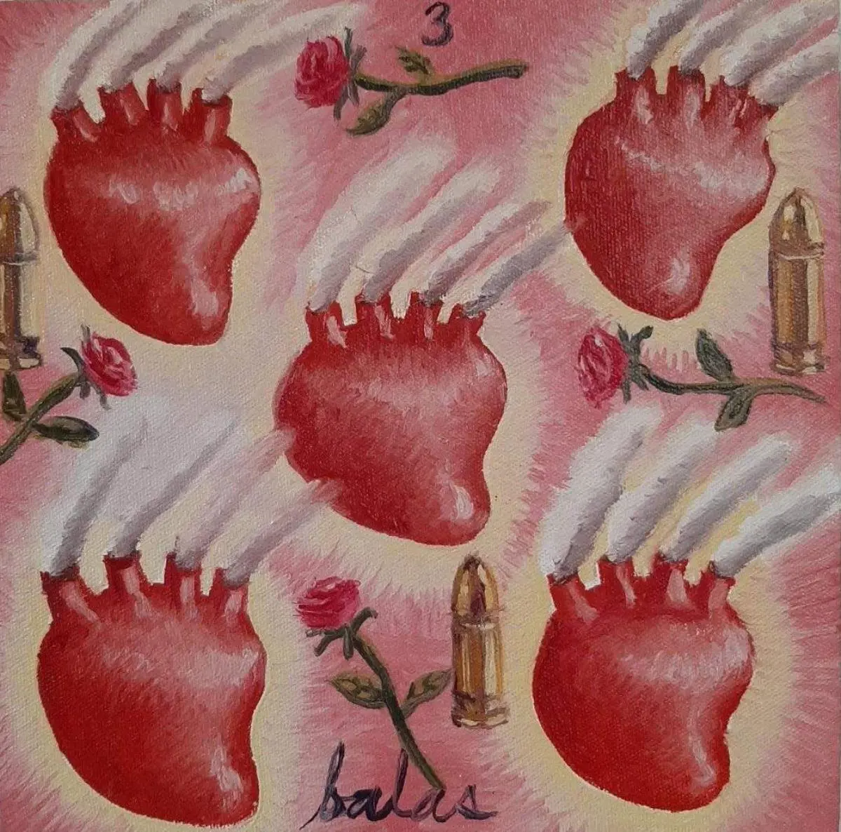 Ricardo �lvarez. emTres balas/em, 2021. 20 x 20 cm. Cortes�a