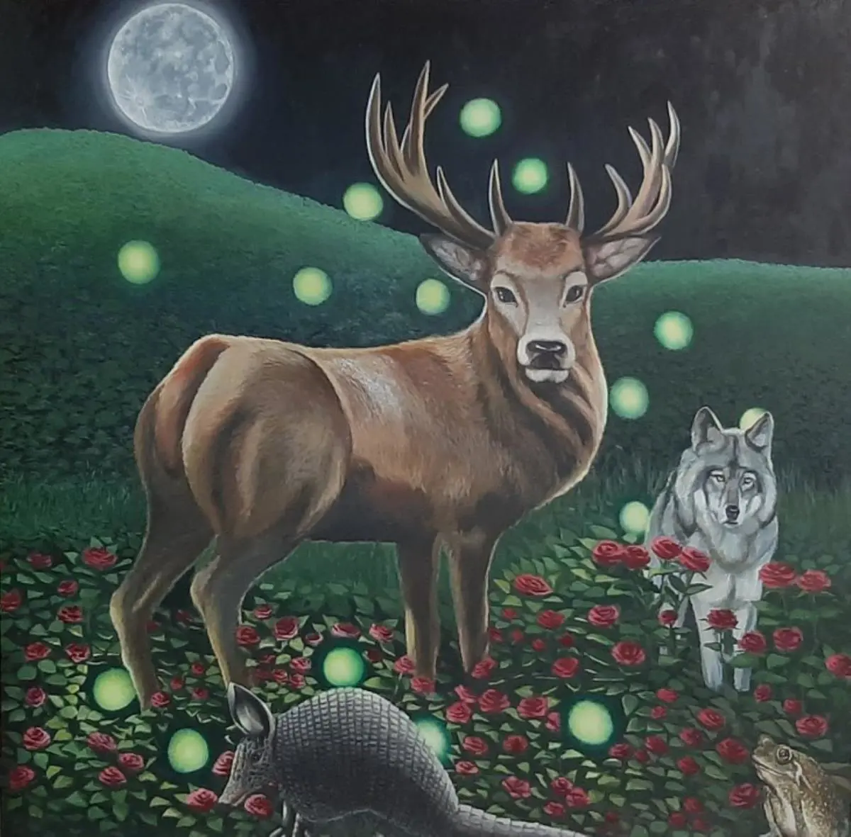 Ricardo �lvarez. De la serie emHistorias del rosal,/em 2021. �leo sobre lienzo. Cortes�a