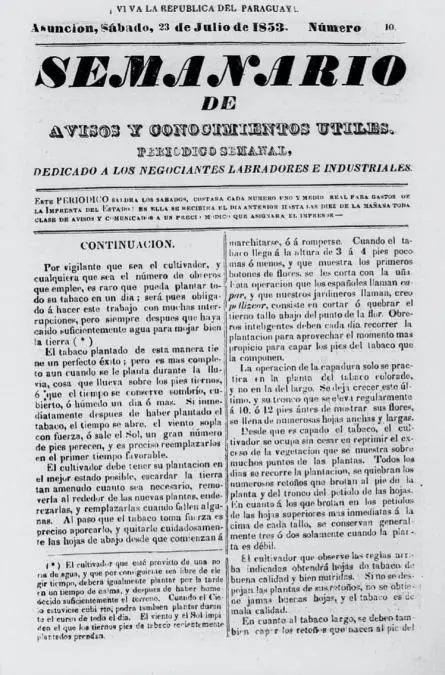 emSemanario de avisos y conocimientos �tiles/em, 23 de julio de 1853. Cortes�a