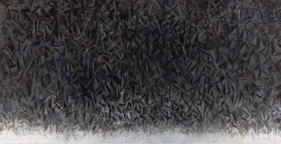Guillermo Kuitca. emSin t�tulo,/em 2018. �leo sobre tela, 195 x 381?x?4,5 cm � Guillermo Kuitca. Cortes�a