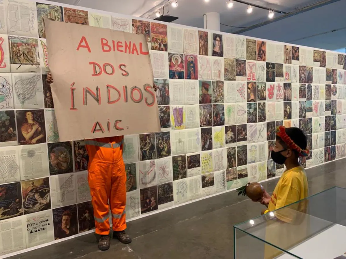 Jaider Esbell (Brasil). emCartas al viejo mundo. /emObra y acci�n perform�tica. 34� Bienal de S�o Paulo, 2021 � Luis Vera