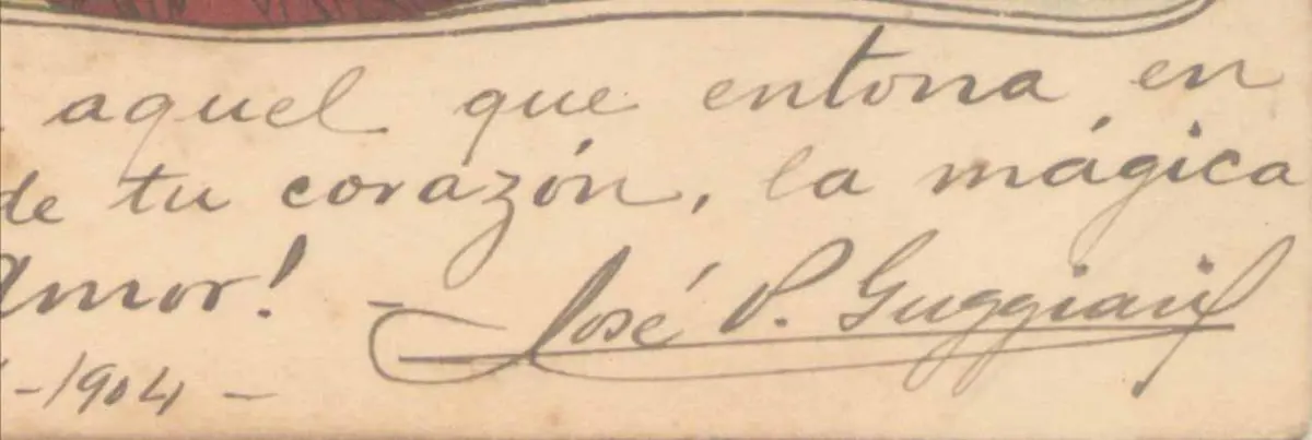 Firma de Jos� Patricio Guggiari. Cortes�a