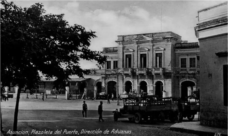 Plazoleta del Puerto de Asunci�n en 1930. Cortes�a
