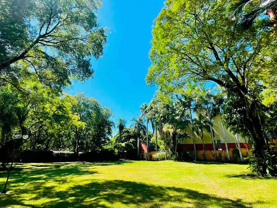 Jard�n de la residencia de la Embajada de Espa�a, espacio de la muestra. Cortes�a