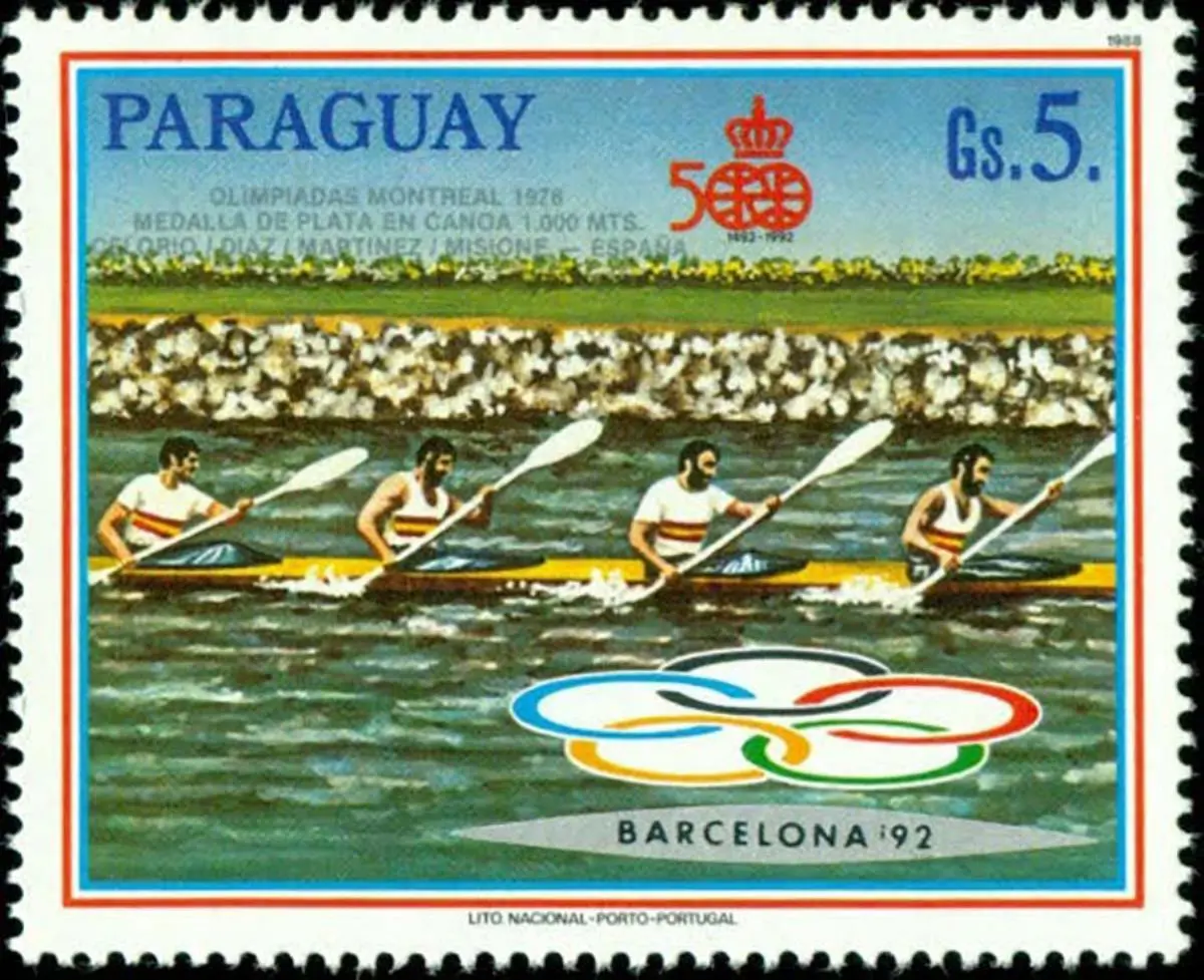 Juegos Ol�mpicos de Barcelona, 1992em. Cat�logo de estampillas del Paraguay./em