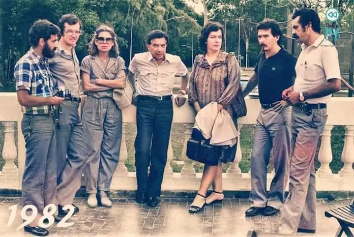 Jes�s Ruiz Nestosa, Alfredo Seiferheld, Marilyn Parini, Augusto Roa Bastos y su esposa Iris, Ricardo Caballero Aquino y Alcibiades Gonz�lez Delvalle. Cortes�a