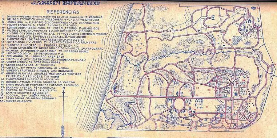 Plano del Jardín Botánico de Asunción, 1932. Acervo Milda Rivarola (Imagoteca Paraguay)