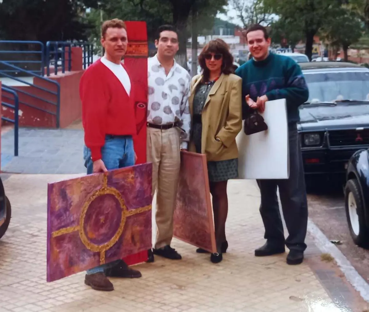 Osvaldo Camperchioli, Celso Figueredo, Cristina Paoli y Jorge Ocampos, 1998. �Cortes�a J. Ocampos