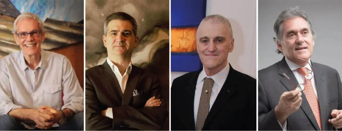 Los coleccionistas Jos� Daniel Nasta, Daniel Mendonca, Nicol�s Latourrette Bo y Armando Andrade. Archivo