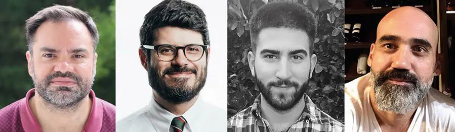 J�venes coleccionistas. Mart�n Nasta, Jorge Ignacio Gross Brown, Eugenio Mendonca y Marcelo Bar�a Caffarena. Archivo