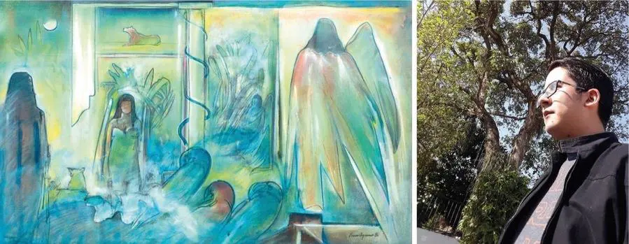 Fernando Colm�n, segundo premio, autor del texto sobre la obra Lucio Aquino, galer�a Martha Manchini. Cortes�a