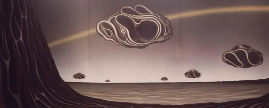 emCreaci�n del universo, /em1978. Acr�lico sobre tela (tr�ptico), 210 x 510 cm. Colecci�n privada. Cortes�a