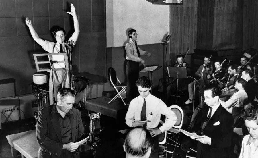 Orson Welles y la compa��a Mercury Theatre. Archivo