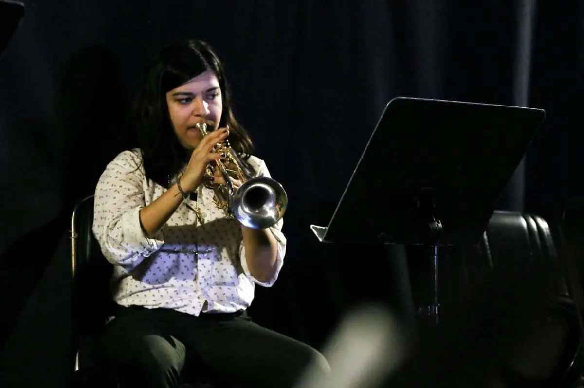 La trompetista y compositora musical Mar P�rez. Cortes�a