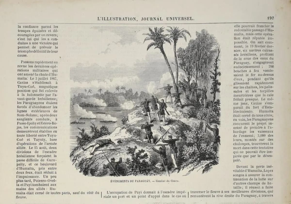 emL'Illustration/em, 26 de septiembre de 1868. &ldquo;Combate del Chaco&rdquo;. Acervo Milda Rivarola � Fernando Franceschelli