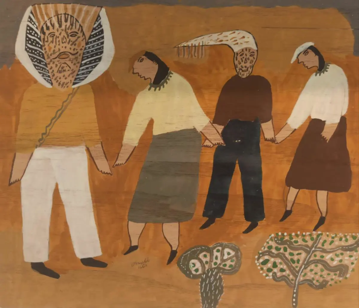 Osvaldo Pito�, emCarnaval de febrero/em, 2022. Pintura sobre madera. Cortes�a