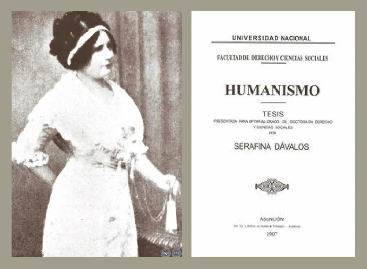 En su tesis doctoral, titulada emHumanismo/em, Serafina Dávalos impugnó los supuestos de la desigualdad jurídica entre mujeres y varones en el Paraguay. Reivindicó el hogar entre iguales como la base de la democracia. Cortesía
