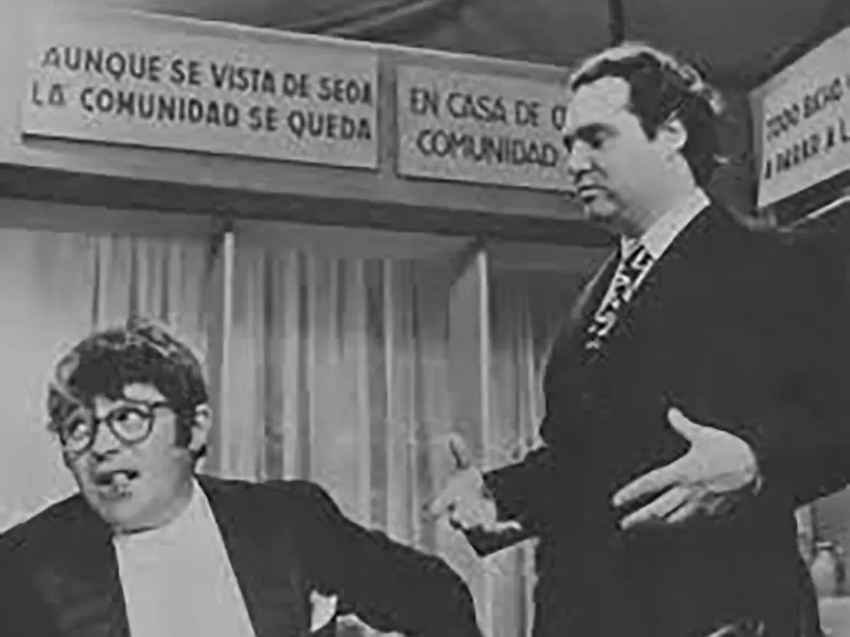 Federico Peralta Ramos en el programa de Tato Bores, de alto emrating/em. Archivo