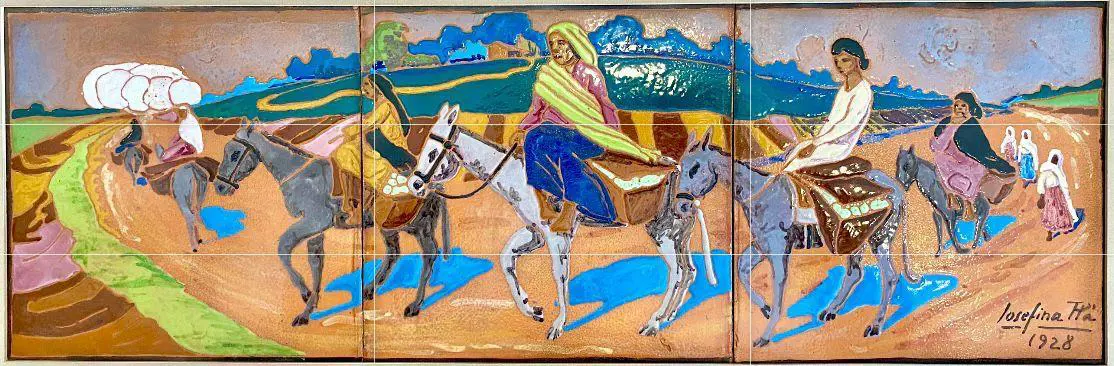 Josefina Plá, panel de azulejos, 1928. Cortesía Casa Mayor, Asunción