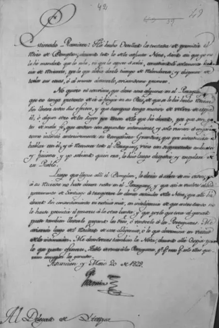 Autorizaci�n para la salida de Bonpland. ANA, SH, Vol. 240. Nsupo/sup 2.