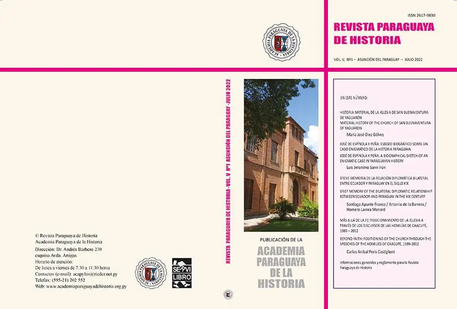 Portada y contraportada de la emRevista Paraguaya de Historia/em. Cortes�a