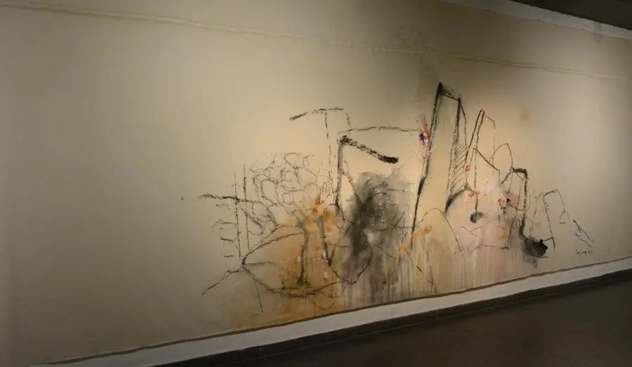 José Balmes,em De tierras y de hombres (homenaje a Augusto Roa Bastos)/em, dibujo sobre tela, 2005. Colección CAV/Museo del Barro
