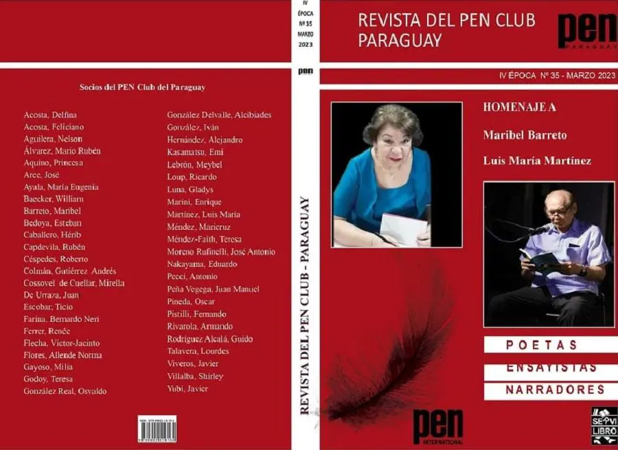 Cubierta extendida del n�mero 35 de la revista del Pen Club Paraguay. Cortes�a