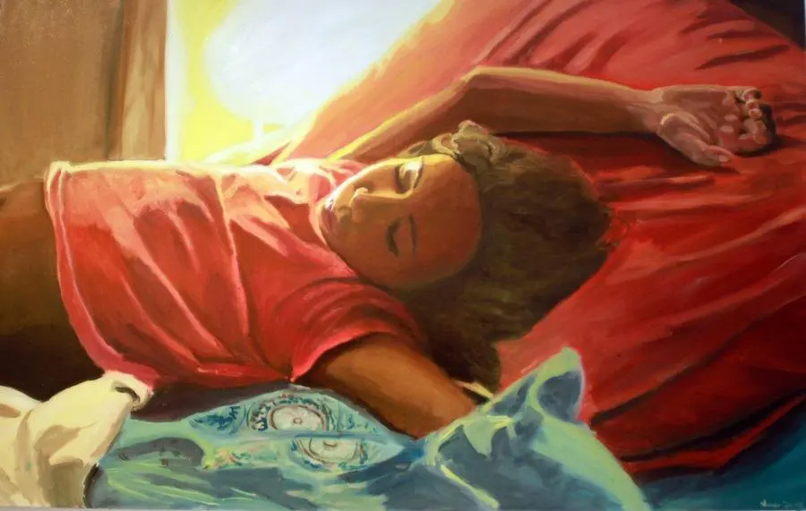 Silvana Nuovo, emLucía/em, 2015-2021. Óleo sobre lienzo, 82 x 130 cm. Cortesía