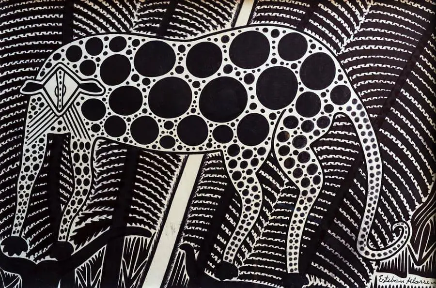 Esteban Klassen. emJaguar/em, dibujo a boli?grafo sobre papel. Colecci�n Allen-Casco. Cortes�a