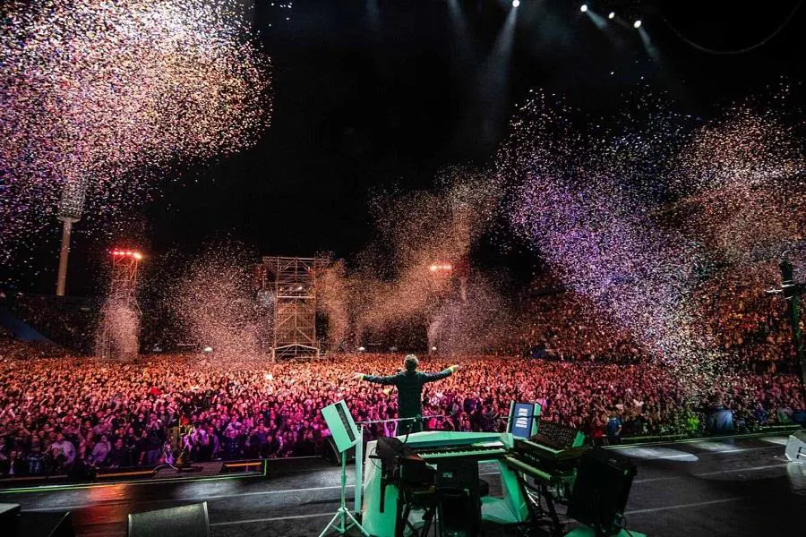 Fito P�ez durante su �ltimo concierto, en el Estadio V�lez, en Buenos Aires. Cortes�a