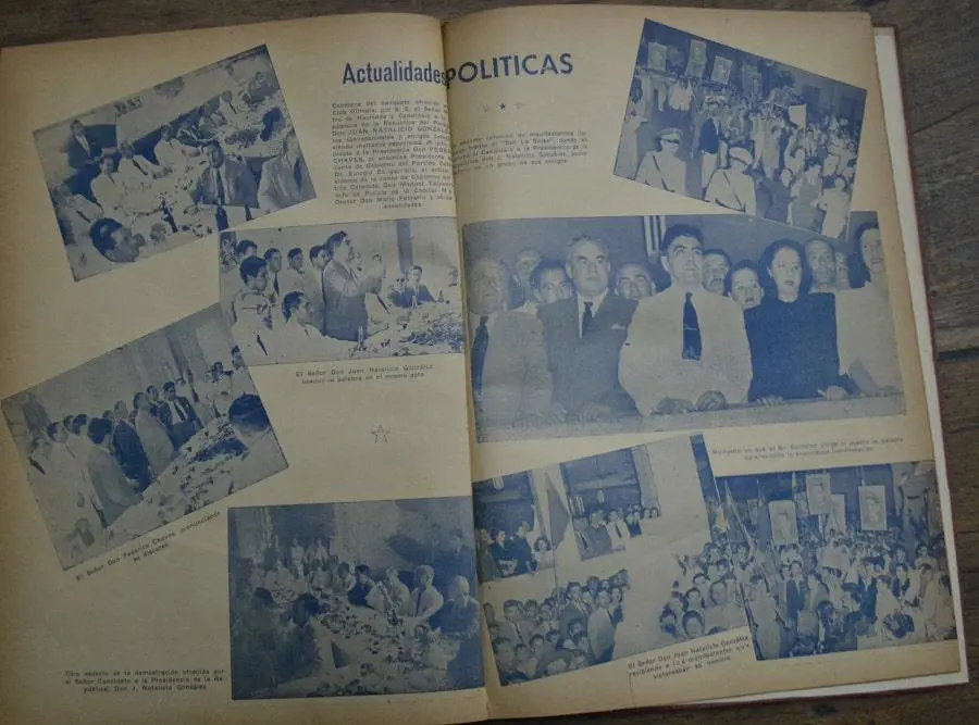 Campa�a electoral de 1948. Natalicio Gonz�lez, candidato �nico. Revistaem Paraguay en marcha,/em Asunci�n. Hemeroteca Biblioteca Nacional. Cortes�a