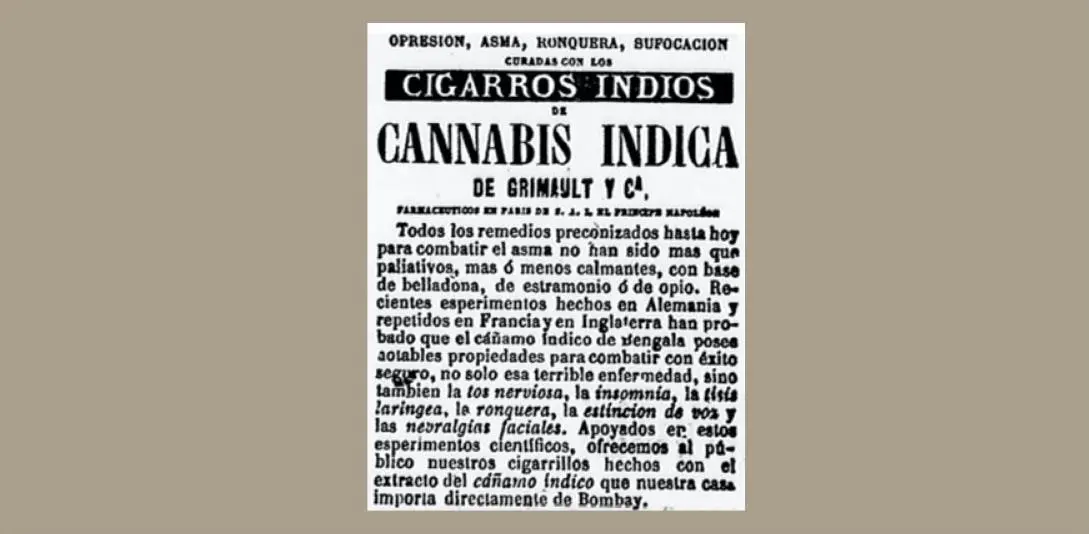 Cannabis índica, emLa Nación,/em Buenos Aires, 1871). Cortesía