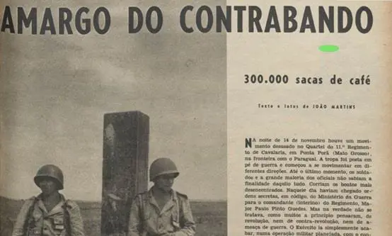 Aquí se menciona la complicidad de las pocas autoridades de vigilancia que hay, en el contrabando masivo que existe entre Pedro Juan Caballero y Ponta Porã (Maquis, 1961). Archivo del autor