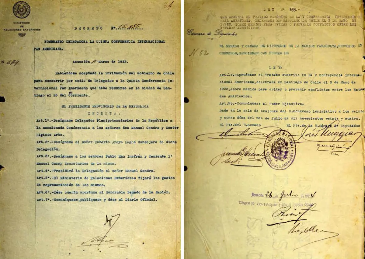 Documentos paraguayos relativos a la V Conferencia Internacional Panamericana. Red de Archivos Diplom�ticos Iberoamericanos