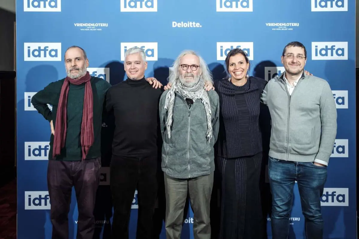 Jos� Escobar, el director Sebasti�n Pe�a Escobar, Jota Escobar (uno de los protagonistas), Agustina Chiarino y Xavier Rocher durante la�photocall.