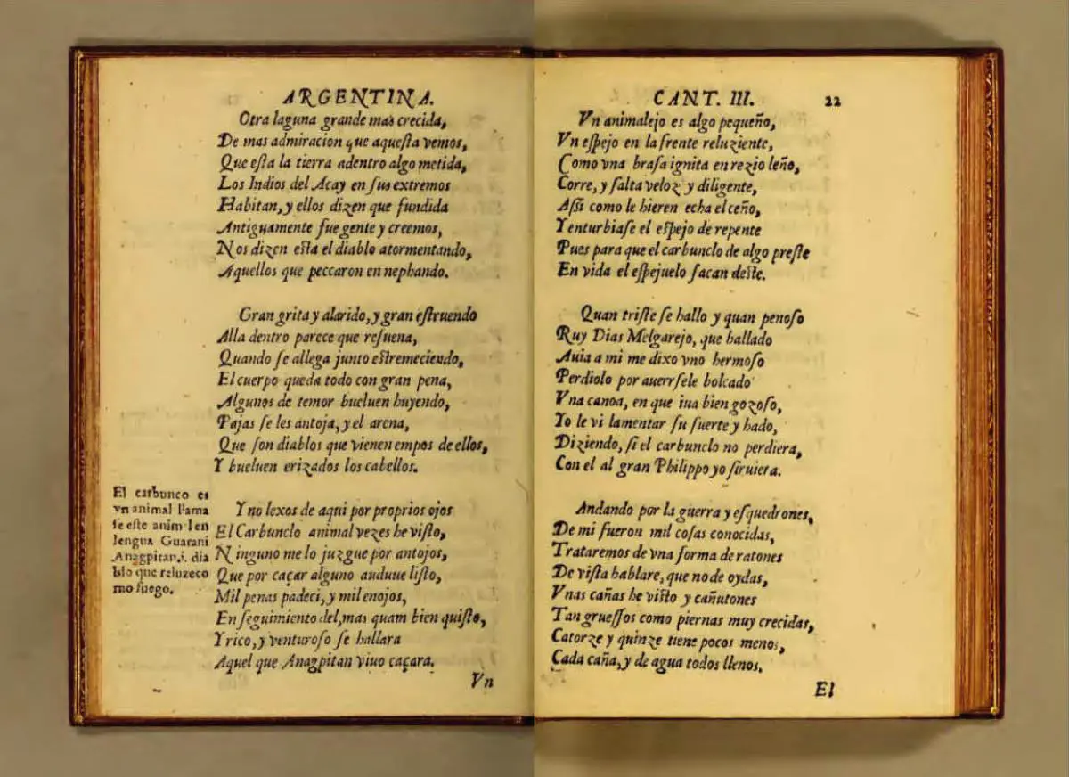 Mart�n del Barco Centenera, emLa Argentina/em, 1602, primera edici�n. Cortes�a