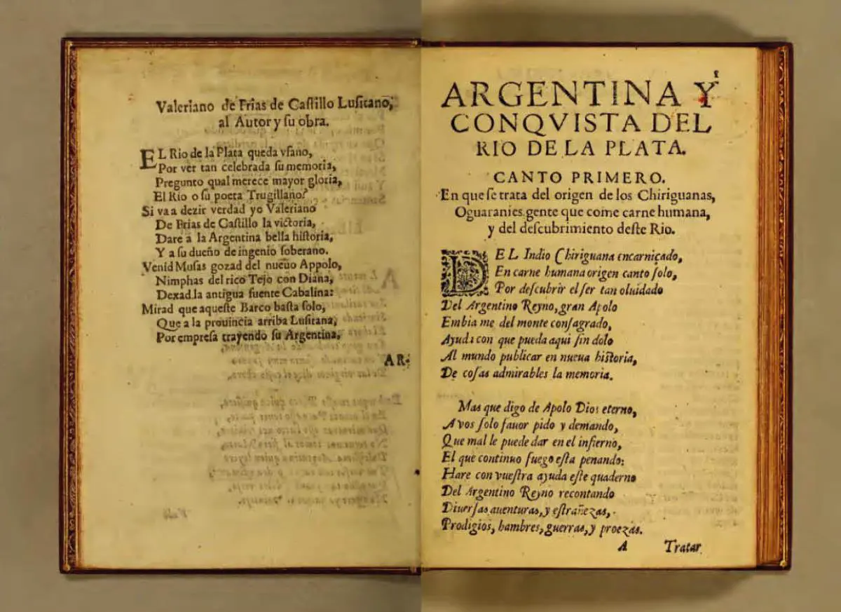 Mart�n del Barco Centenera, emLa Argentina/em, 1602, primera edici�n. Cortes�a