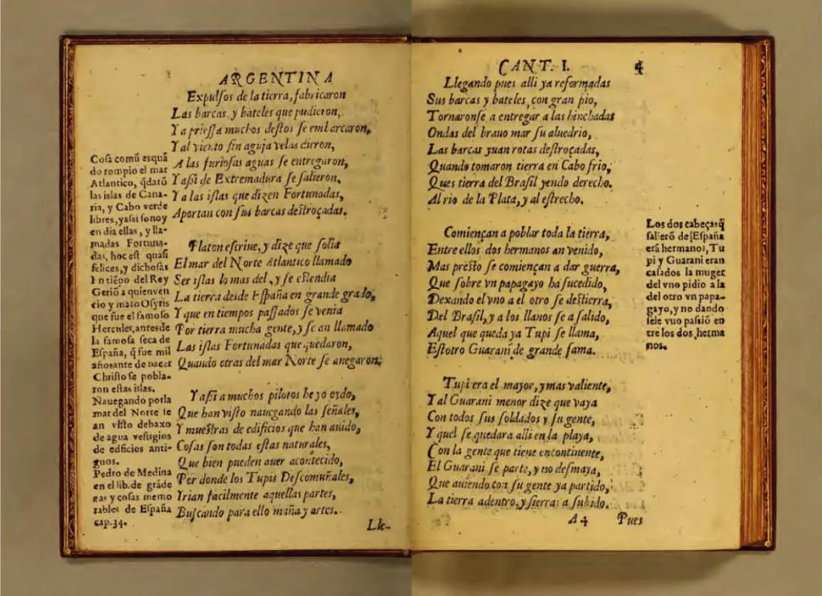 Mart�n del Barco Centenera, emLa Argentina/em, 1602, primera edici�n. Cortes�a